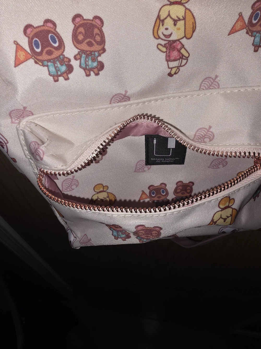 Nintendo Cream Kids Backpack with Pink Straps and Character Print